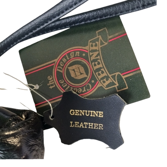 Set of 5 Vintage Feene Bags Cosmetic Coin Pouch Travel Jewlery Black Leather - Picture 5 of 5